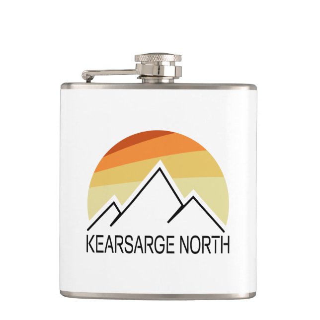 Kearsarge North New Hampshire Retro Flachmann (Vorderseite)
