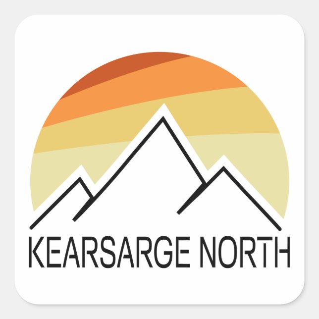 Kearsarge North New Hampshire Retro Quadratischer Aufkleber (Vorderseite)