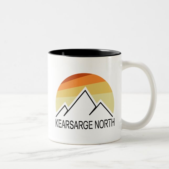 Kearsarge North New Hampshire Retro Zweifarbige Tasse (Rechts)