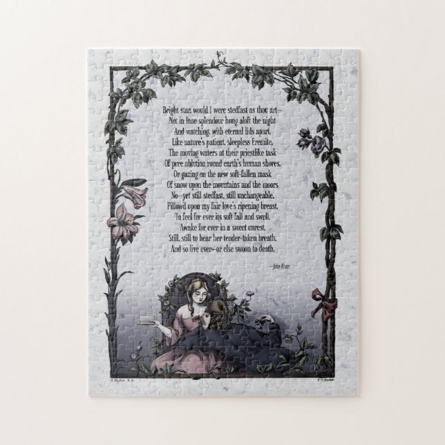 Keats "Bright Star" Victorian Art Poetry Puzzle (Vertical)