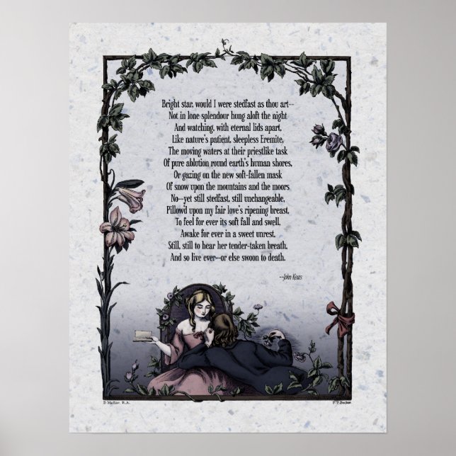 Keats "Bright Star" Viktorianische Poesie Art 17x2 Poster (Vorne)