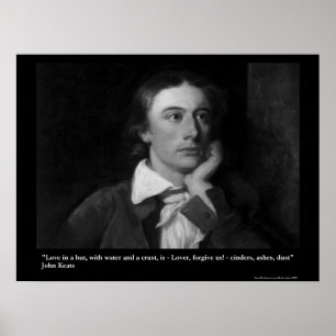 Keats Liebes-/Hütte-Zitat auf sammelbaren Kunstpla Poster