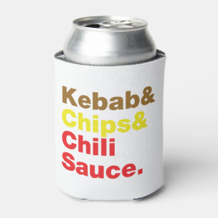 Kebab & Chips & Chili Sauce. Dosenkühler