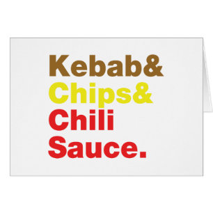 Kebab & Chips & Chili Sauce. Karte
