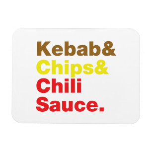 Kebab & Chips & Chili Sauce. Magnet