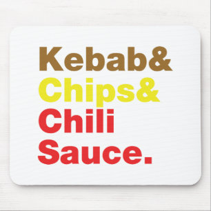 Kebab & Chips & Chili Sauce. Mousepad