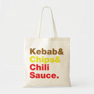 Kebab & Chips & Chili Sauce. Tragetasche