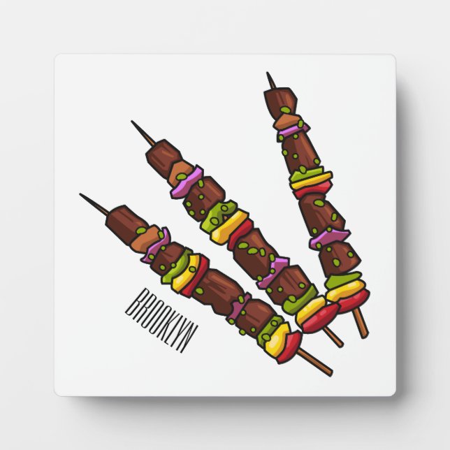Kebab- oder kabob-Cartoon-Abbildung Fotoplatte (Vorderseite)
