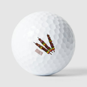 Kebab- oder kabob-Cartoon-Abbildung Golfball