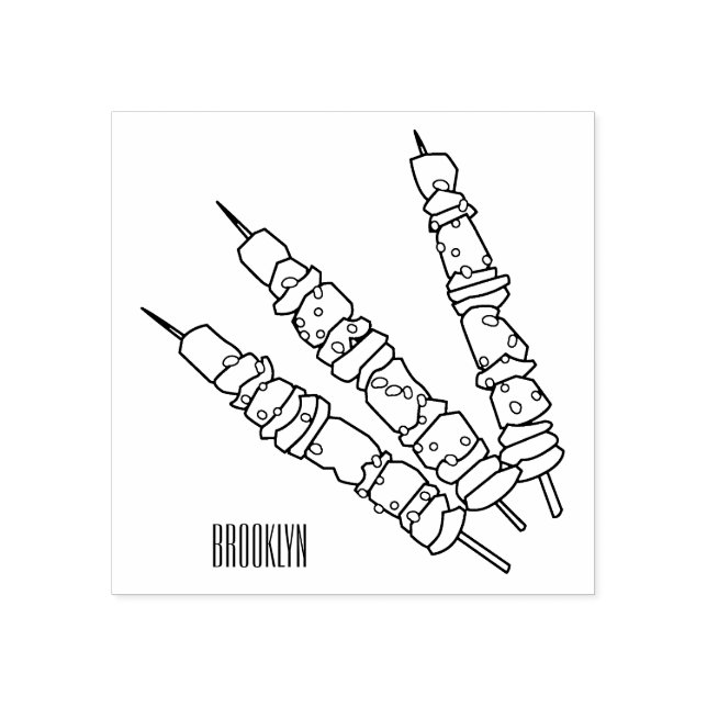 Kebab- oder kabob-Cartoon-Abbildung Gummistempel (Prägung)