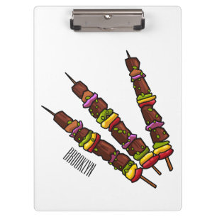 Kebab- oder kabob-Cartoon-Abbildung Klemmbrett