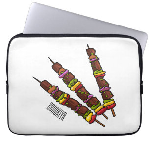 Kebab- oder kabob-Cartoon-Abbildung Laptopschutzhülle