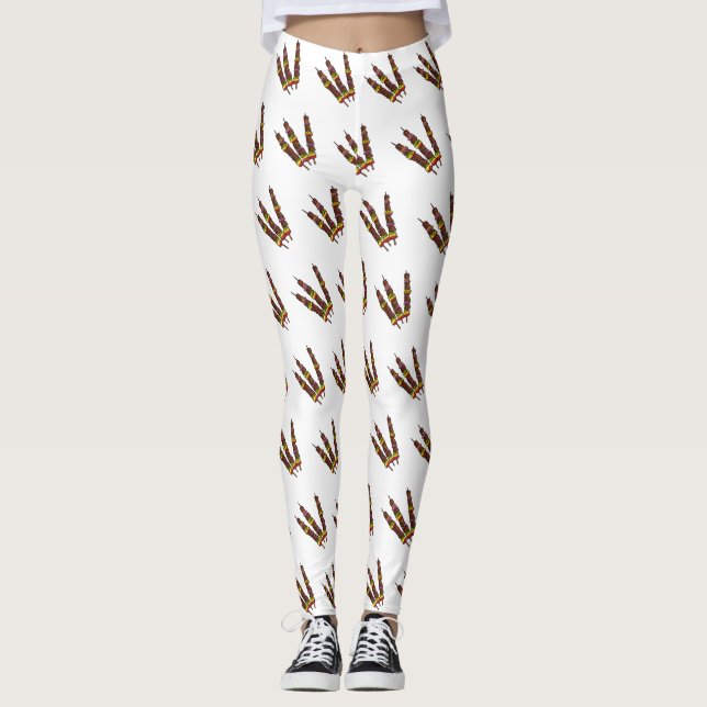 Kebab- oder kabob-Cartoon-Abbildung Leggings (Vorderseite)