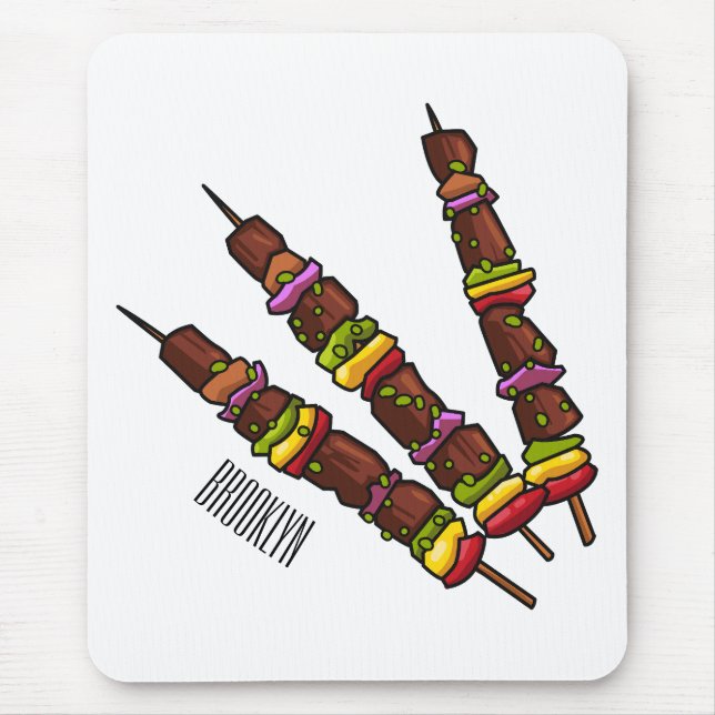 Kebab- oder kabob-Cartoon-Abbildung Mousepad (Vorne)
