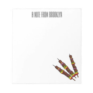 Kebab- oder kabob-Cartoon-Abbildung Notizblock