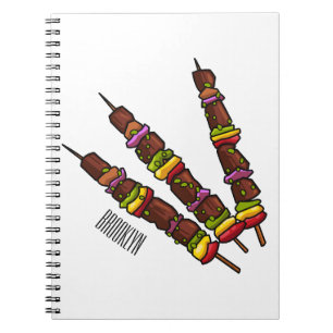Kebab- oder kabob-Cartoon-Abbildung Notizblock