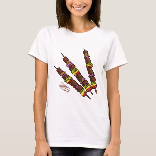 Kebab- oder kabob-Cartoon-Abbildung T-Shirt (Vorderseite)