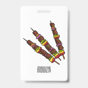 Kebab oder Kabob Cartoon-Illustration Ausweis