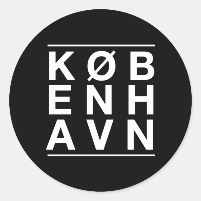 Kebenhavvon Kopenhagen, Dänemark Runder Aufkleber (Vorderseite)