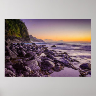 Ke'e Beach bei Sunrise, Kauai, Hawaii Poster