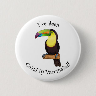 Keel-Blau-Tucan-Cartoon-Abbildung Button