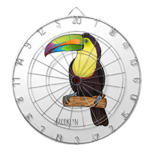 Keel-Blau-Tucan-Cartoon-Abbildung Dartscheibe