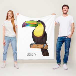 Keel-Blau-Tucan-Cartoon-Abbildung Fleecedecke