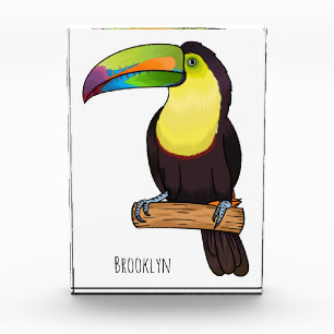 Keel-Blau-Tucan-Cartoon-Abbildung Fotoblock
