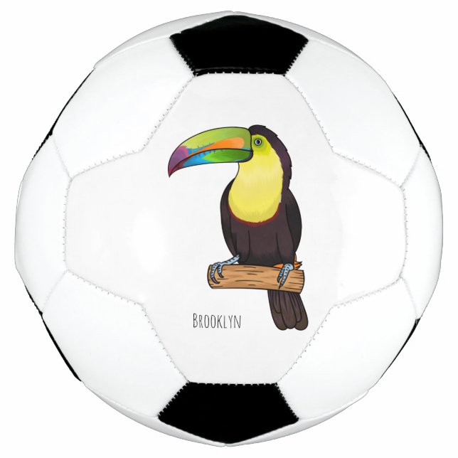 Keel-Blau-Tucan-Cartoon-Abbildung Fußball (Vorderseite)