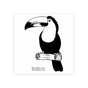 Keel-Blau-Tucan-Cartoon-Abbildung Gummistempel