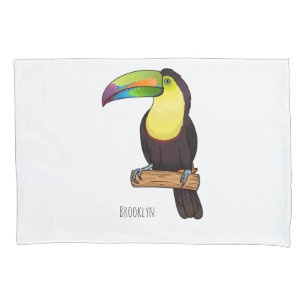 Keel-Blau-Tucan-Cartoon-Abbildung Kissenbezug