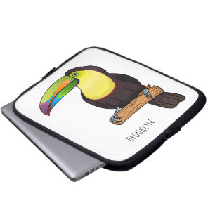 Keel-Blau-Tucan-Cartoon-Abbildung Laptopschutzhülle