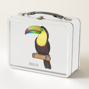 Keel-Blau-Tucan-Cartoon-Abbildung Metall Brotdose