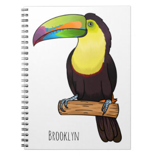 Keel-Blau-Tucan-Cartoon-Abbildung Notizblock