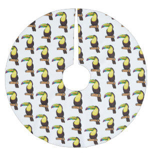 Keel-Blau-Tucan-Cartoon-Abbildung Polyester Weihnachtsbaumdecke