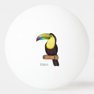 Keel-Blau-Tucan-Cartoon-Abbildung Tischtennisball
