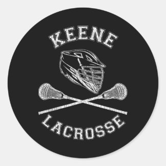 Keene Lacrosse Vintag störte Retro Lax Runder Aufkleber