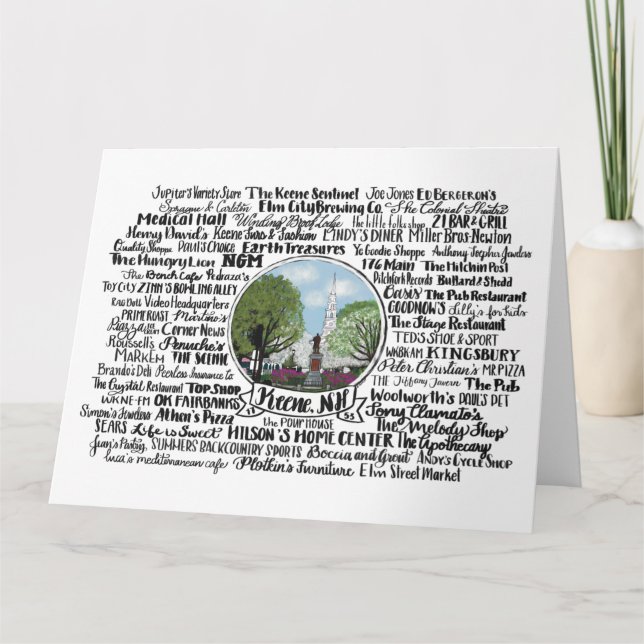 Keene, NH - Now & Then Karte (Vorderseite)