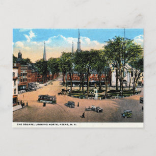 KEENE NH Stadtplatzansicht, 1922 Vintage Postkarte