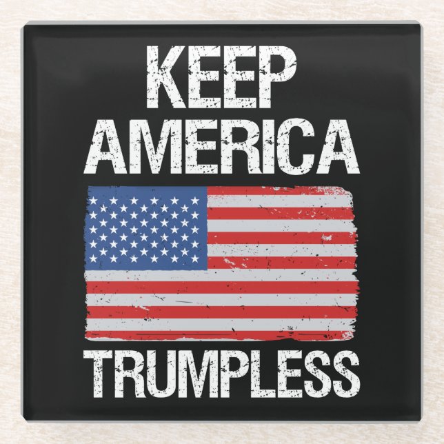 Keep America Trumpless III Glasuntersetzer (Vorderseite)