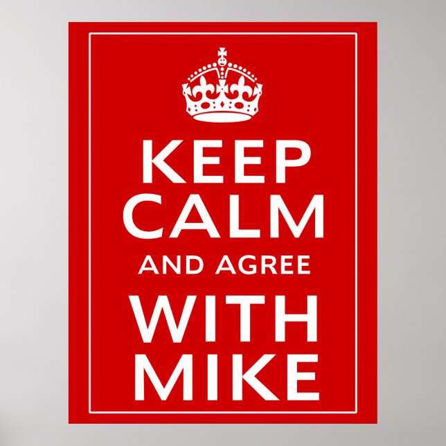 Keep Calm And Agree With Mike Poster (Vorne)