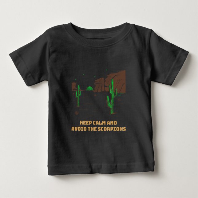 Keep Calm And Avoid The Scorpions Desert Camping Baby T-shirt (Vorderseite)
