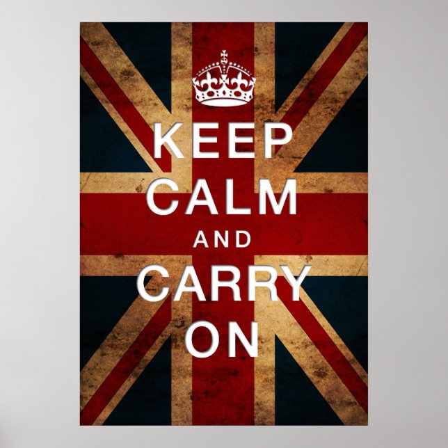 "Keep Calm and Carry On" auf Union Jack Poster (Vorne)