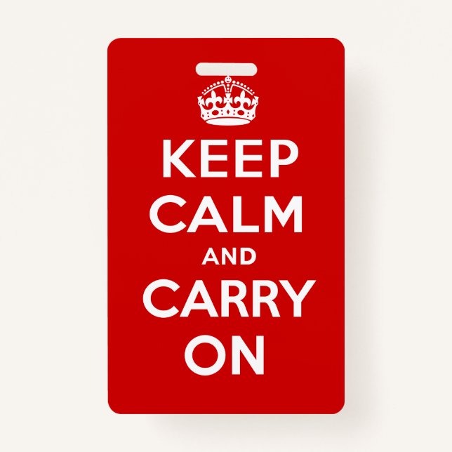 Keep Calm and Carry On Ausweis (Vorderseite)