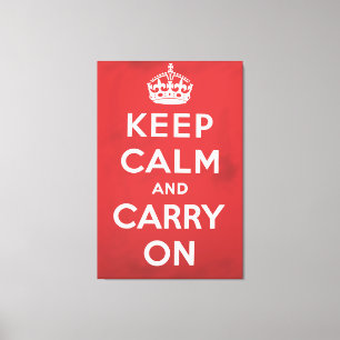 Keep Calm and Carry On Cartoon Leinwanddruck