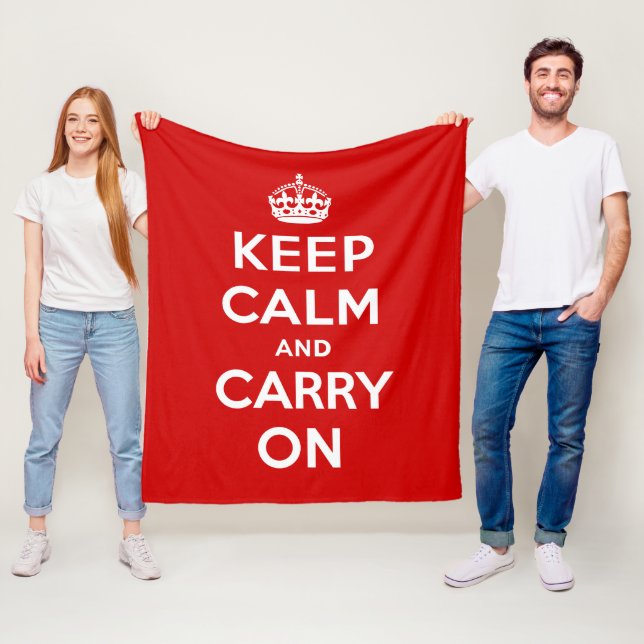 Keep Calm and Carry On Fleecedecke (Beispiel)