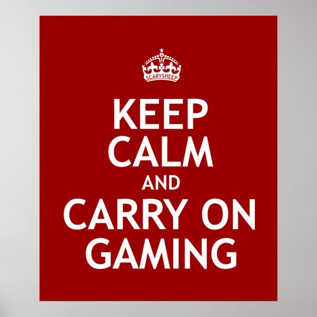 Keep Calm and Carry On Gaming Poster (Vorne)