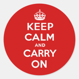 Keep Calm and Carry On Runder Aufkleber