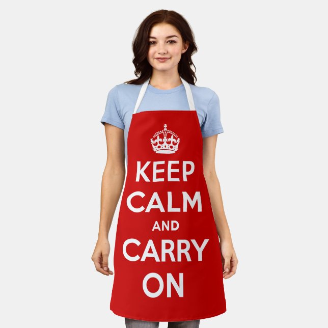 Keep Calm and Carry On Schürze (Getragen)
