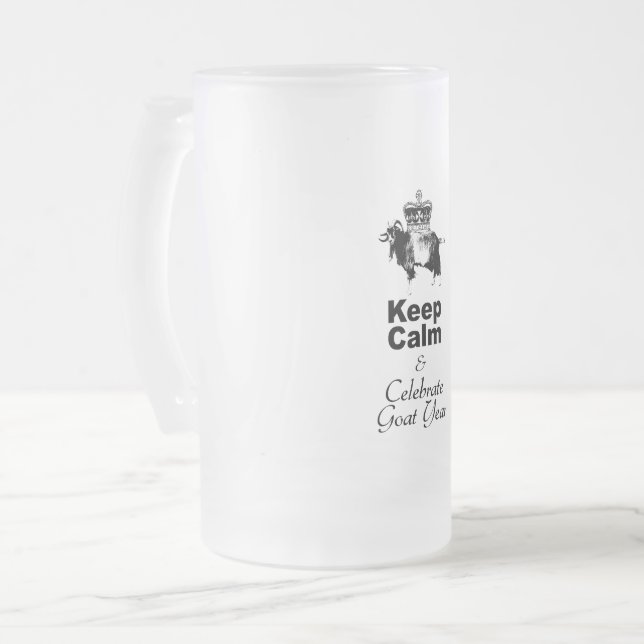 Keep Calm and Celebrate Goat year 2027 GBM Mattglas Bierglas (Vorderseite Links)